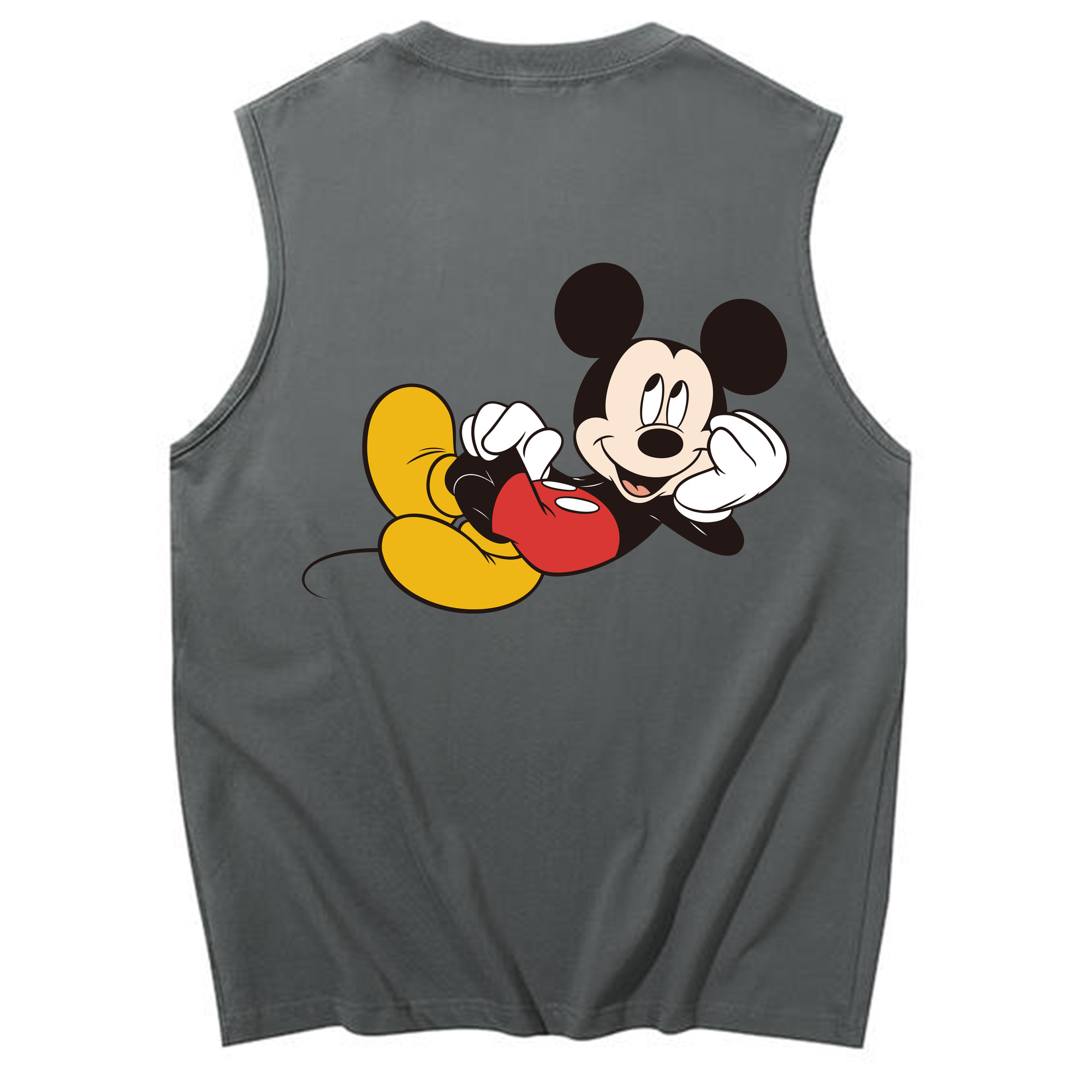 ミッキーマウス Mickey Mouse コットン100％タンクトップ（背面プリント）